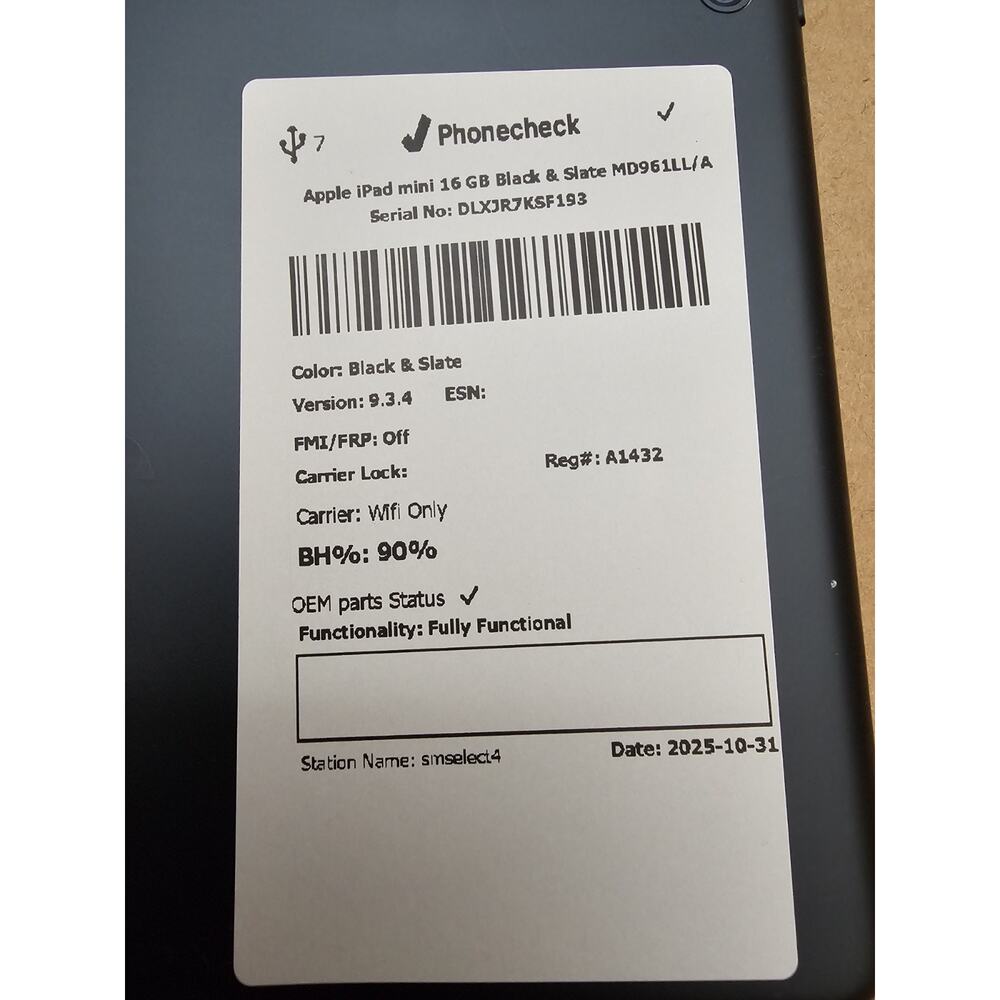 Apple iPad Mini 1st Gen - WIFI - 16GB BLACK - MD528LL/A - Picture 7 of 8